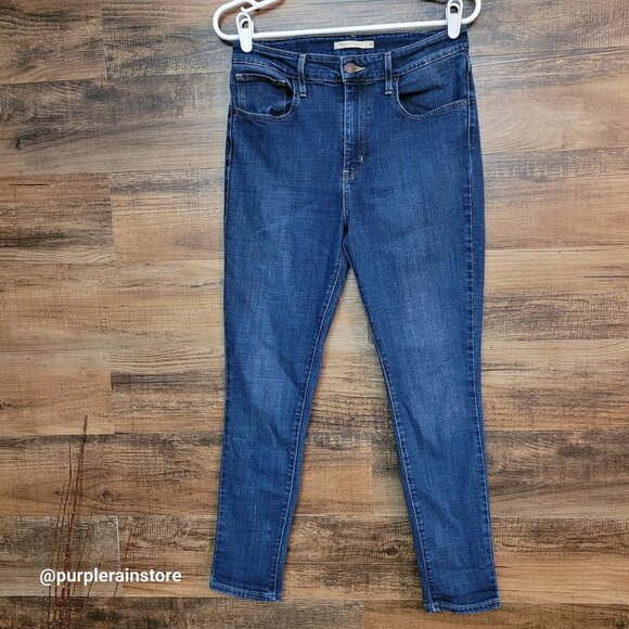 Levi's Jeans 30 High 721 Skinny Medium Dark Wash Stretch Denim Western Rodeo - Picture 1 of 12